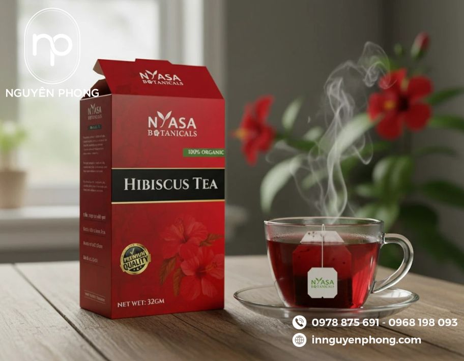 Mẫu hộp giấy đựng trà atiso phổ biến 